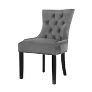 Artiss Cayes Set of 2 Grey Velvet French Provincial Dining Chairs