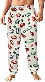 [Generic] Men's Sweatpants, Rugby Balls and Star Delights-90, Polyester Joggers, Sweatpants Jogging Pants for Workout Running