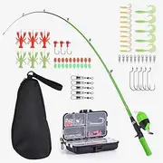 [LEOFISHING] Kids Fishing Pole 150cm/4.92ft Portable Telescopic Fishing Rod and Reel Combos Kit Spincast Youth Fishing Pole Fishing Gear for Kids Boys Girls Grenn Blue