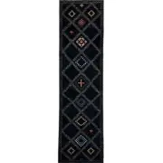 Handmade (2'9" x 9'10") Black Southwestern Style Oriental Gabbeh Wool Runner Rug