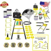 Durable Agility Ladder and Hurdle Set with Parachute for Youth Soccer Training