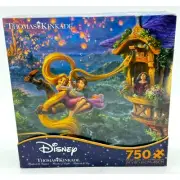 Disney Thomas Kinkade Tangled 750 Piece Jigsaw Puzzle W/ Bonus Poster Rapunzel