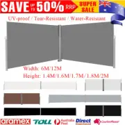 Side Awning Sun Shade Outdoor Blinds Retractable Privacy Screen roll-back 6m/12m