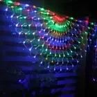 444LED Peacock Waterfall Net Mesh Curtain Light Fairy String Lights Xmas Party