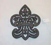 Fleur De Lis Trivet Cast Iron Ornate Kitchen Decor Pot Holder Wall Art 9.5"
