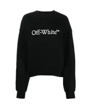 Off-White Bookish Crewneck Drop Shoulder Sweatshirt S,XS Black