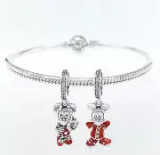 PANDORA Disney Chinese New Year 2020 Mickey & Minnie Charm 798635C01 798636C01