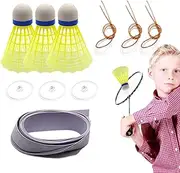 Badminton Rebound Trainer, Suspending Rebound Badminton Trainer Game, Elastic Training Equipment Glowing Rebounder Kit, Training Tool for Beginners Sport Exercise