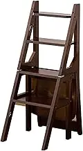 Folding Ladder Stool 4 Tier Foldable Ladder Stool Library Ladder Bookshelf Plant Rack for Home Office Library Kitchen Loading 150kg(Color 1)