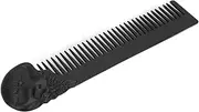 Skull Pattern Hair Styling Pocket Beard Comb Zinc Alloy Hair Styling Mustache Shaping Oil Hair Comb Portable Hair Combs for Men (Black)