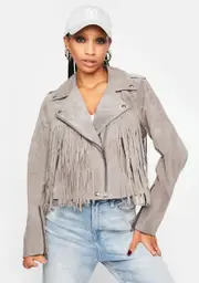 [Blank NYC] High Altitude Fringe Moto Jacket