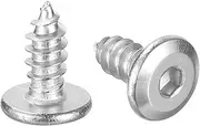 uxcell M5 x 12mm (100 Pack) Flat Round Socket Head Screws, Stainless Steel Self Tapping Screws Full Thread Hex Socket Cap Screws Bolt for Wood Furniture
