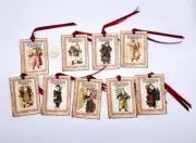 9-Christmas-Rustic-Farmhouse-Santa-Linen Cardstock-Gift-Hang-Tags