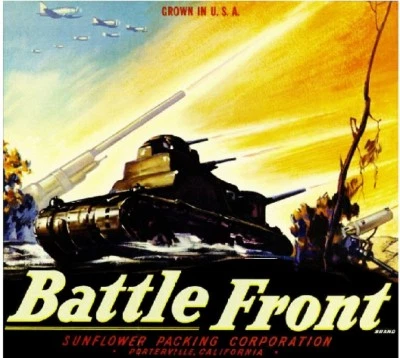 Porterville Battle Front Orange Citrus Fruit Crate Label Art Print