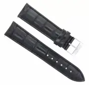 20MM GENUINE ITALIAN LEATHER WATCH BAND STRAP FOR MENS RAYMOND WEIL WATCH BLACK