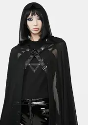 [Devil Fashion] Hooded Mesh Cloak