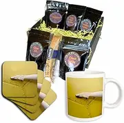 3dRose cgb_10016_1 Ballerina Shoe Contrasting with a Metal Yellow Background-Coffee Gift Basket, Multicolor