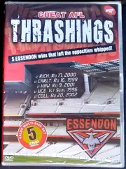 AFL: ESSENDON BOMBERS FC, GREAT AFL THRASHINGS / 5 DISC DVD SET - NEW & SEALED.