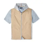 Peter Millar Summer Dunes Solstice Performance Full-Zip Hoodie Vest NWT XL Tan