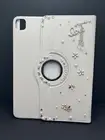 2 Screen Protectors And iPad Pro 12.9"(2020) Flower Pendent Jewels White Case