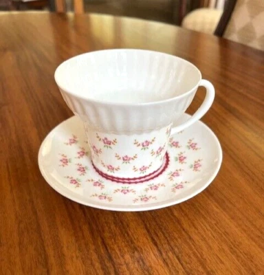Lomonosov Bone China Porcelain "Pink Flowers" Espresso / Coffee Cup & Saucer