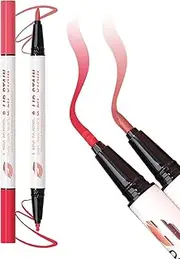 DAGEDA 2 Colors Lip Liner Pen,Double-ended Liquid Lipstick Design,Natural Matte Finish,Longlasting, No Transfer Lip Stain Marker Makeup for Women(Color C)