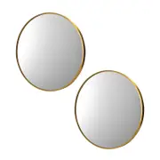 Oikiture Wall Mirrors Round 70cm Gold Set of 2 Home Decor