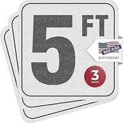 Aquatic Custom Tile, 5FT Pool Depth Markers, 6x6 Inches Vinyl Pool Stickers, Swimming Pool Number Markers, Pool Safety Signage, Adhesive Pool Depth Markers Stickers for Decks, MADE IN USA - (3 Pack)
