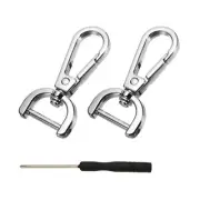 Detachable Snap Hook, 5/8 Inch Swivel Clasp for Purse (2 Pack, Silver White)