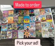 Framed Nintendo Gameboy Pokemon Mario Zelda Ad Decor Game Room NES SNES DS N64