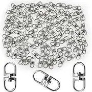 100pcs Double End Design Swivel Key Ring Connector, Double Opening Swivel Clasp Swivel Joint Pendant Clasp Lanyard Key Ring Backpack Jewellery Keychain DIY Craft Making Accessories