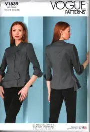 Vogue V1839 Misses 16 to 24 Claire Shaeffer Couture Lined Jacket Sewing Pattern