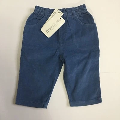 Infant Blue Cord Corduroy Baby Pants Size 9 Month Elastic Waist Sears Kids Cool