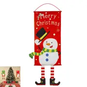 Christmas Hanging Banner Decorations Santa Claus Snowman Elk Porch Sign Door Banner Decorations for Home-Style 2
