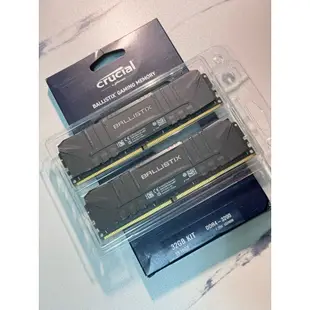 美光 Crucial Ballistix DDR4 3200 32G (16GX2)雙通道