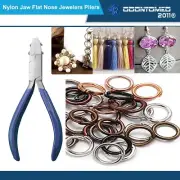 2 Pc Flat Nose Pliers Beading Wire Wrapping Jewelers Jewelry Cutter (Nylon Jaws)