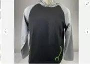 HEAD BOYS PULLOVER HOODIE WITH ZIP POCKETS(BLACK/GRAY/GREEN XL 18)NWT