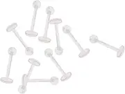 [Lovoski] 10Pcs 18G Acrylic Clear Labret Lip Rings Tragus Helix Earring Body Jewelry Set