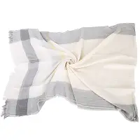 在飛比找Yahoo奇摩購物中心優惠-FABIANA FILIPPI 米色流蘇格紋絲綢圍巾