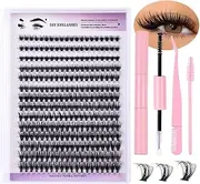 DIY Lash Extension Kit 280pcs Lash Clusters Eyelash Extension Kit, 8-16MIX 30D 40D Cluster Lashes Kit Lash Glue Remover for Eyelash Extensions for Lash Extension Beginners