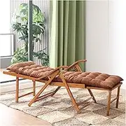 Zero Gravity Lounge Chair, Folding Bamboo Lounge Chairs, 5-Position Adjustable Armchair with Headrest, Balcony Garden Wooden s with Extended Seat Surface and Cushion Lounge Chair (Color : C)