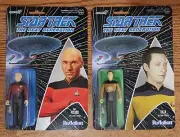 2021 Super 7 ReAction Star Trek The Next Generation Capt. Picard & Data Figures