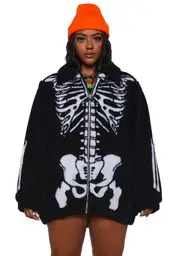 [Trickz N' Treatz] Plus Bare Bones Sherpa Jacket