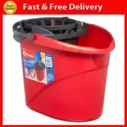 O-Cedar QuickWring Bucket, 2.5 Gallon Mop Bucket with Wringer, Red