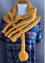 ~Crochet - Very Easy Keyhole Scarf - Black and White Pattern Only~