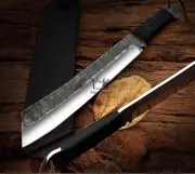 Handmade Carbon Full Tang Hunting Machete With Sheath Fixed Blade Sword Buy Shop