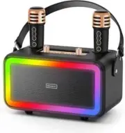 BIGASUO Karaoke Machine with 2 Wireless Microphones Bluetooth Speaker (KA217)™