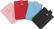 [Generic] 4pcs Business Card Holder Drawer Organizer Wallet Cards Multi Card Case Grad Card Organizer Case Small Portable Card Holder Credit Card Storage Bloomy Red Card Holder Pu
