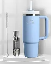 Jolada Australia Insulated Water Bottle, Insulated Tumbler with Handle and Straw, Double Walled Coffee Cup, Stainless Steel Water Bottle, Insulated Flask, Large Travel Mug (Sky Blue, 40oz)