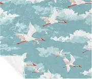 Throw Blanket for Couch,Soft Blanket & Throws,Crane and Cloud,59x51.1 in